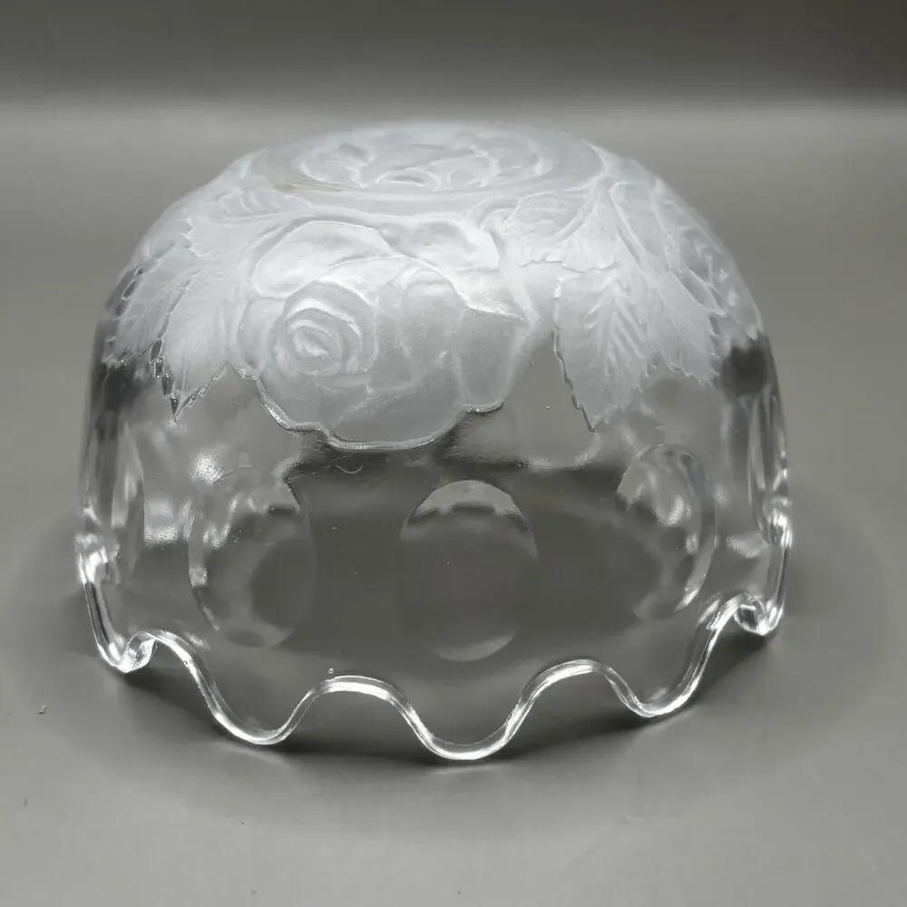 Mikasa Frosted Rose Glass Crystal Bowl 3